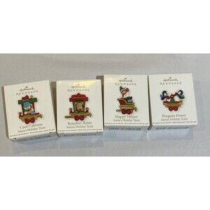Hallmark Keepsake Santas Holiday Train Ornaments 2011 Set of 4